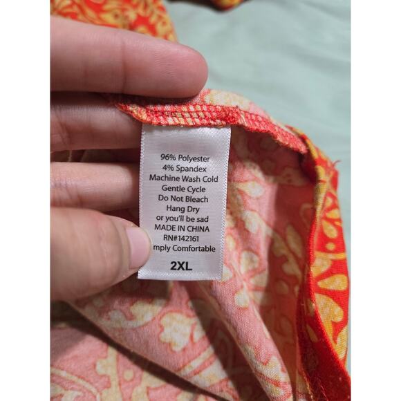 Lularoe 2xl women's red and orange tunic - Picture 6 of 8